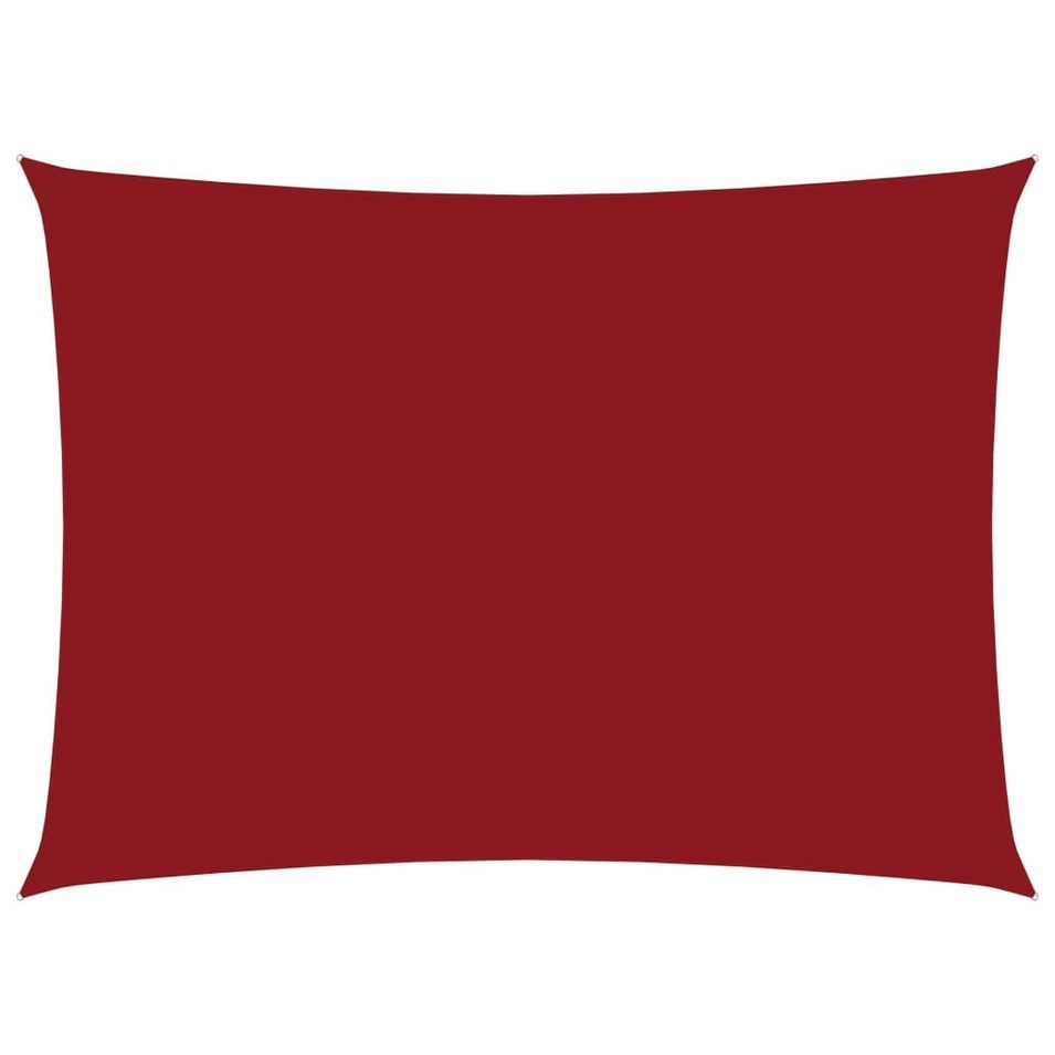 Voile de parasol Tissu Oxford rectangulaire 3,5x5 m Rouge - Photo n°1