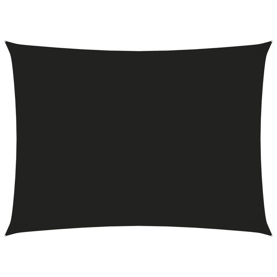 Voile de parasol Tissu Oxford rectangulaire 3x4,5 m Noir - Photo n°1