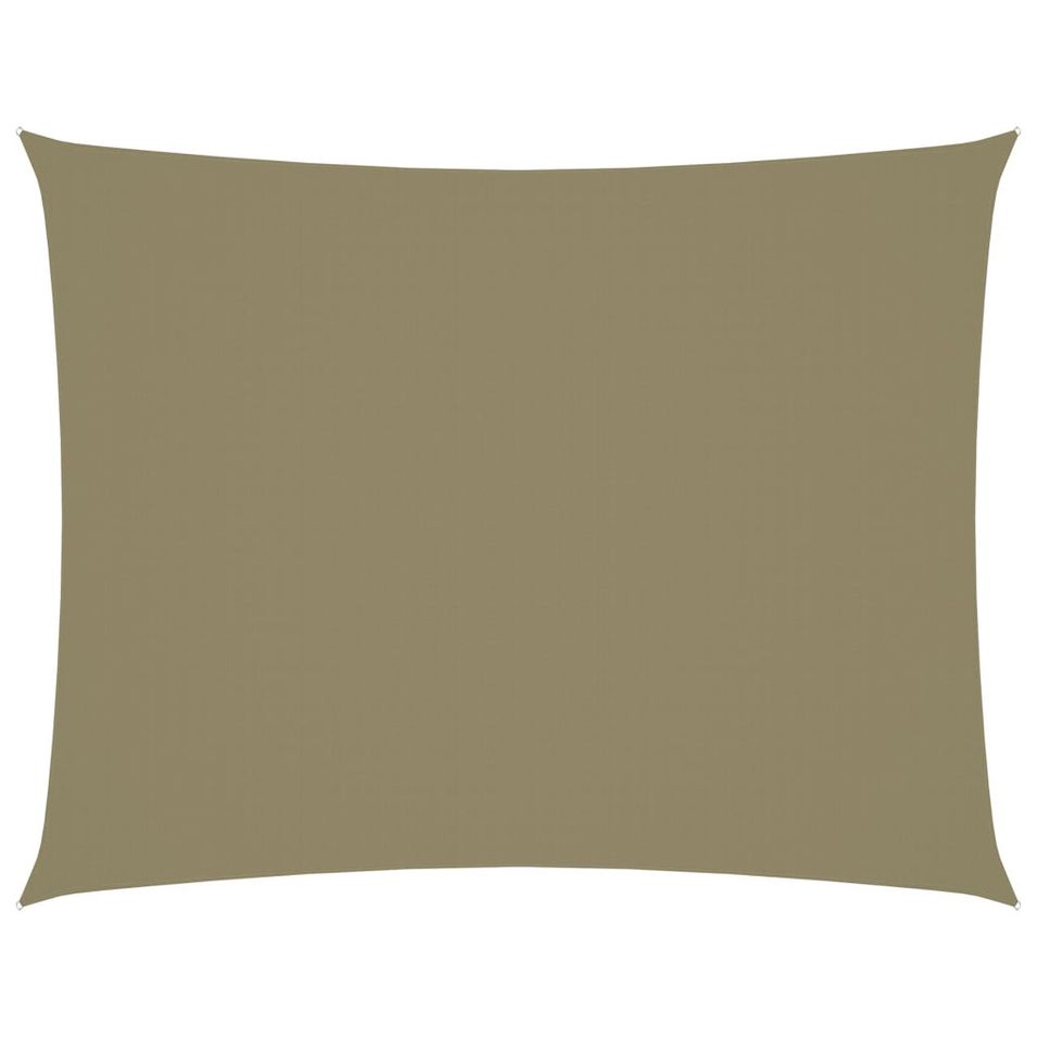 Voile de parasol Tissu Oxford rectangulaire 3x4 m Beige - Photo n°1