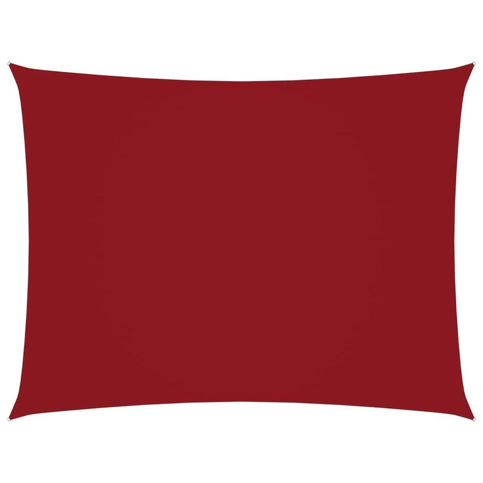 Voile de parasol Tissu Oxford rectangulaire 3x4 m Rouge - Photo n°1