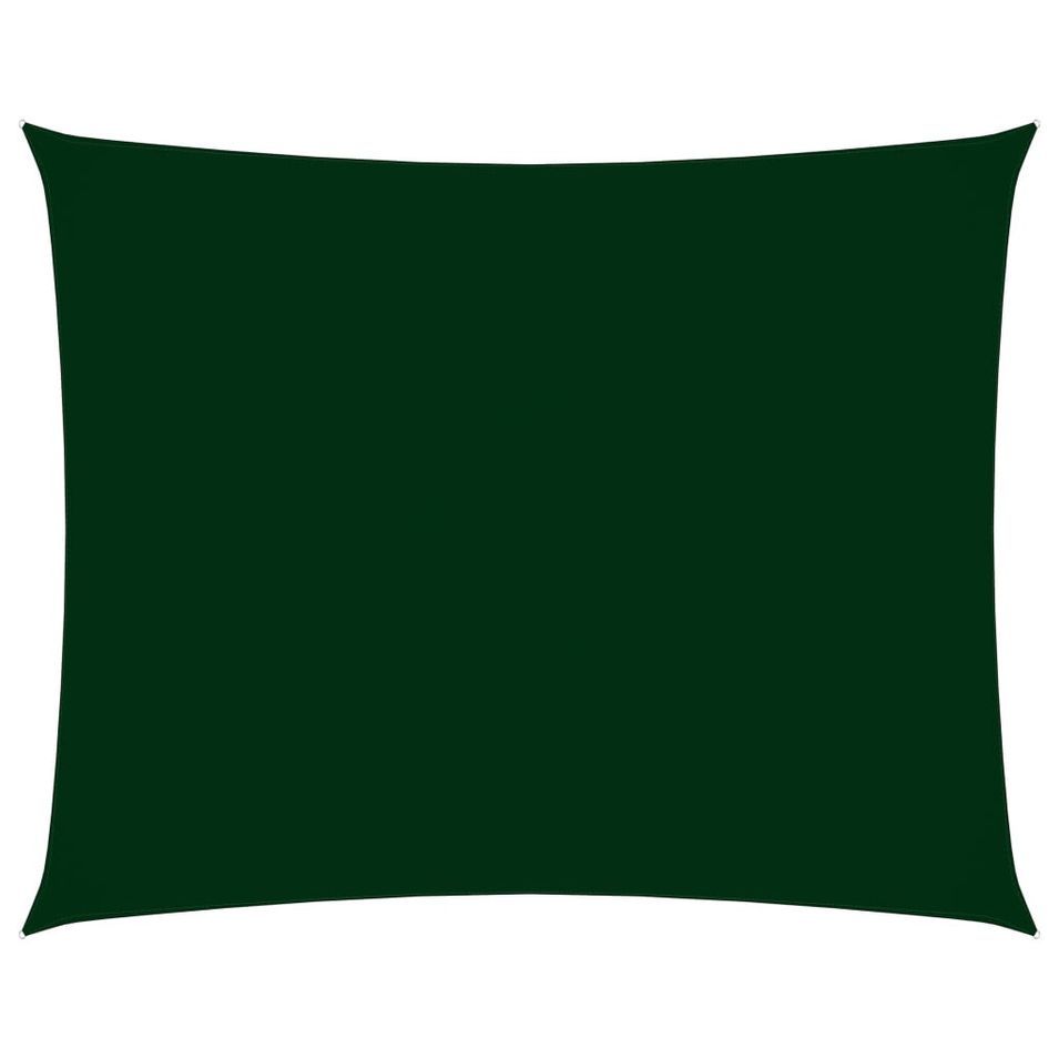 Voile de parasol Tissu Oxford rectangulaire 3x4 m Vert foncé - Photo n°1