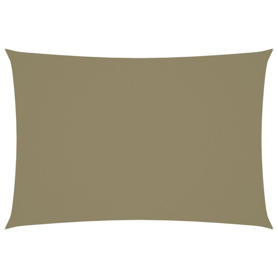 Voile de parasol Tissu Oxford rectangulaire 3x5 m Beige - Photo n°1
