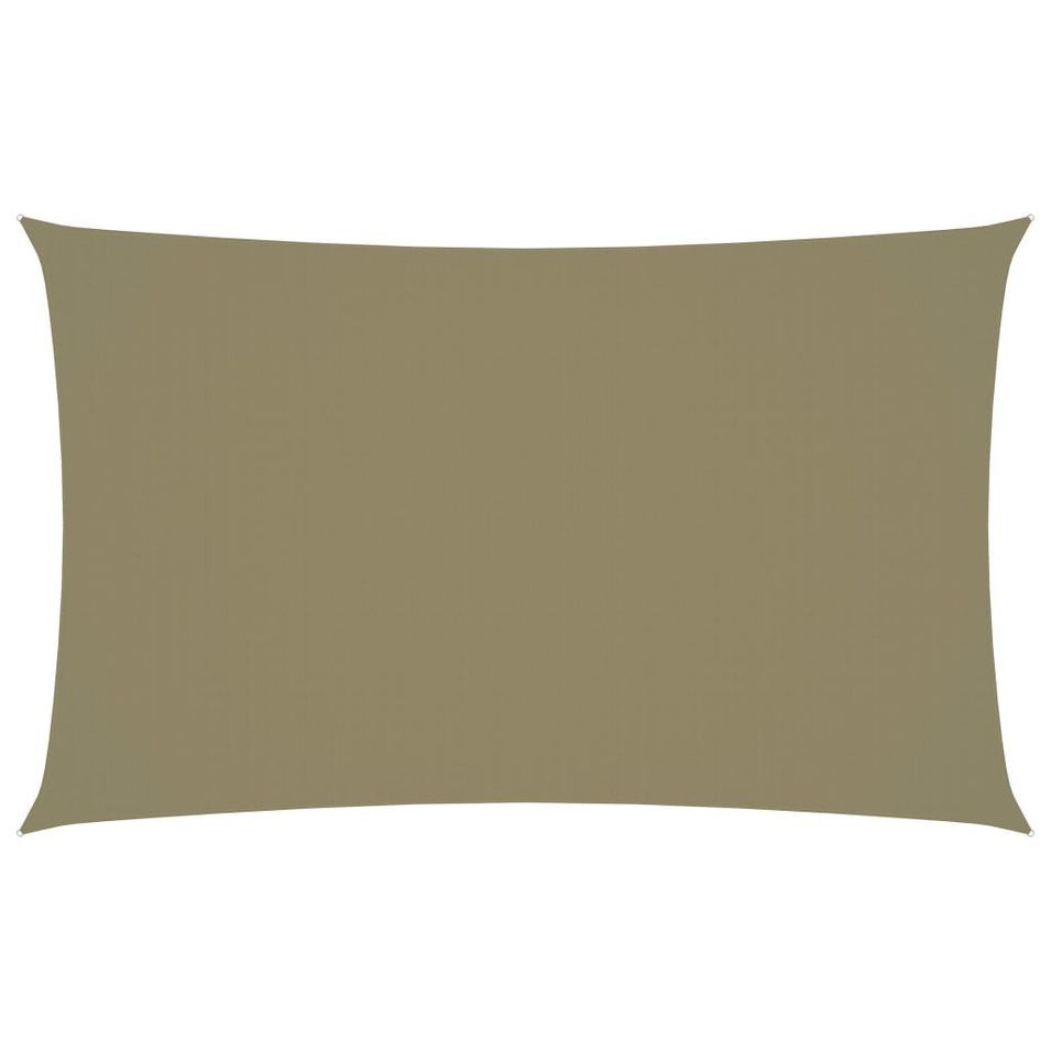Voile de parasol Tissu Oxford rectangulaire 3x6 m Beige - Photo n°1