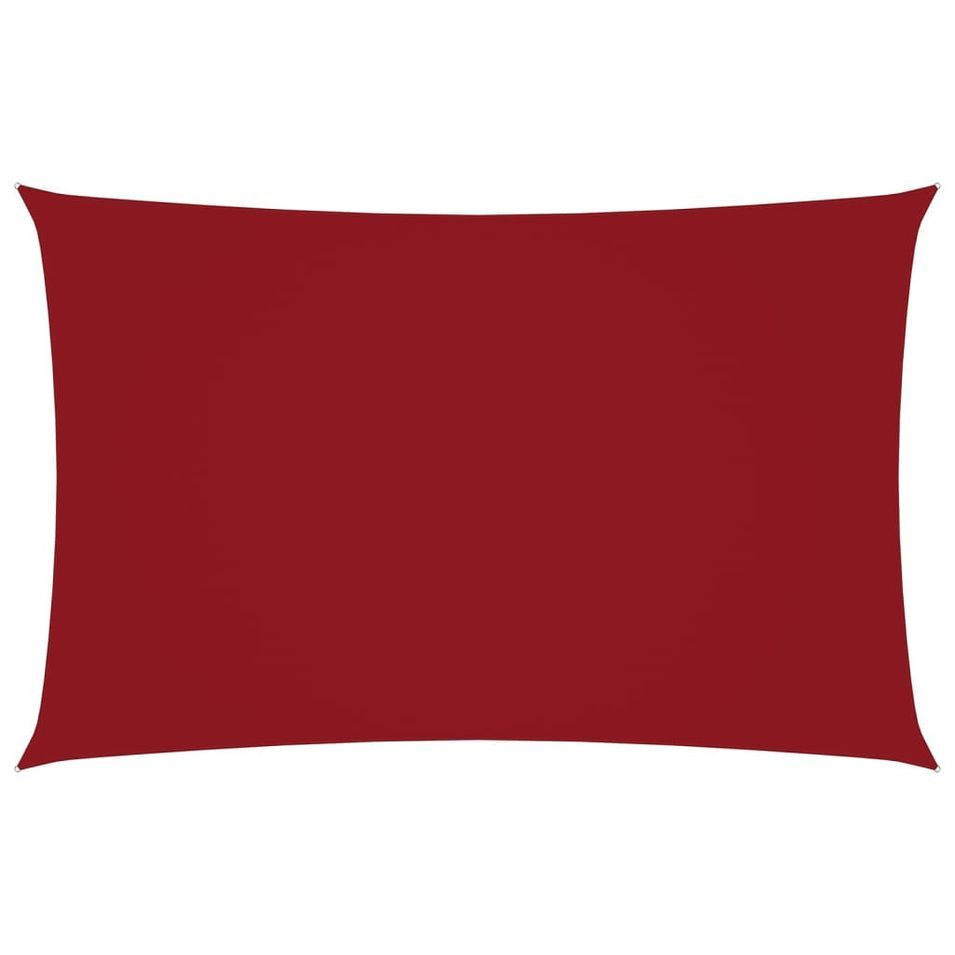 Voile de parasol Tissu Oxford rectangulaire 3x6 m Rouge - Photo n°1