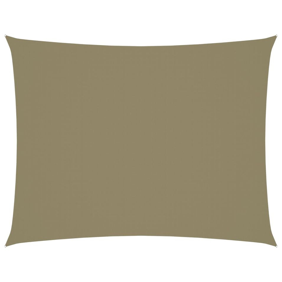 Voile de parasol Tissu Oxford rectangulaire 4x5 m Beige - Photo n°1