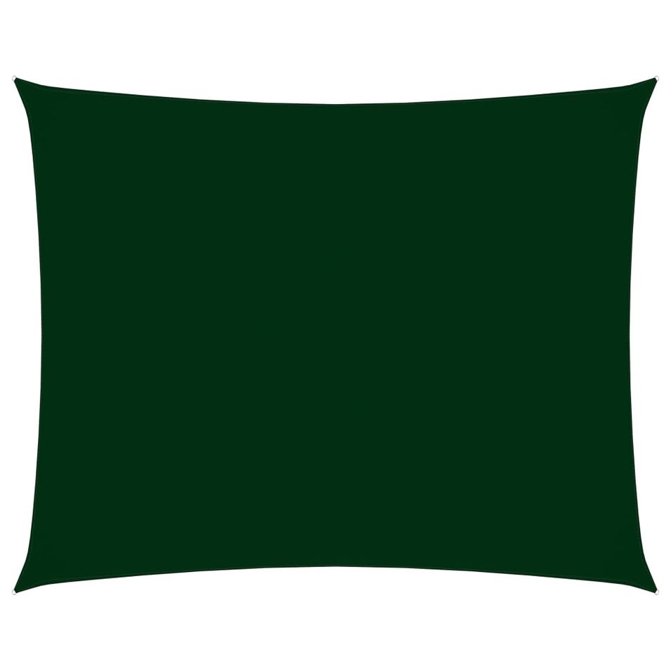 Voile de parasol Tissu Oxford rectangulaire 4x5 m Vert foncé - Photo n°1