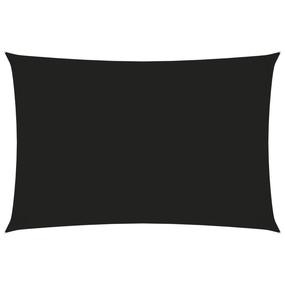 Voile de parasol Tissu Oxford rectangulaire 4x6 m Noir - Photo n°1