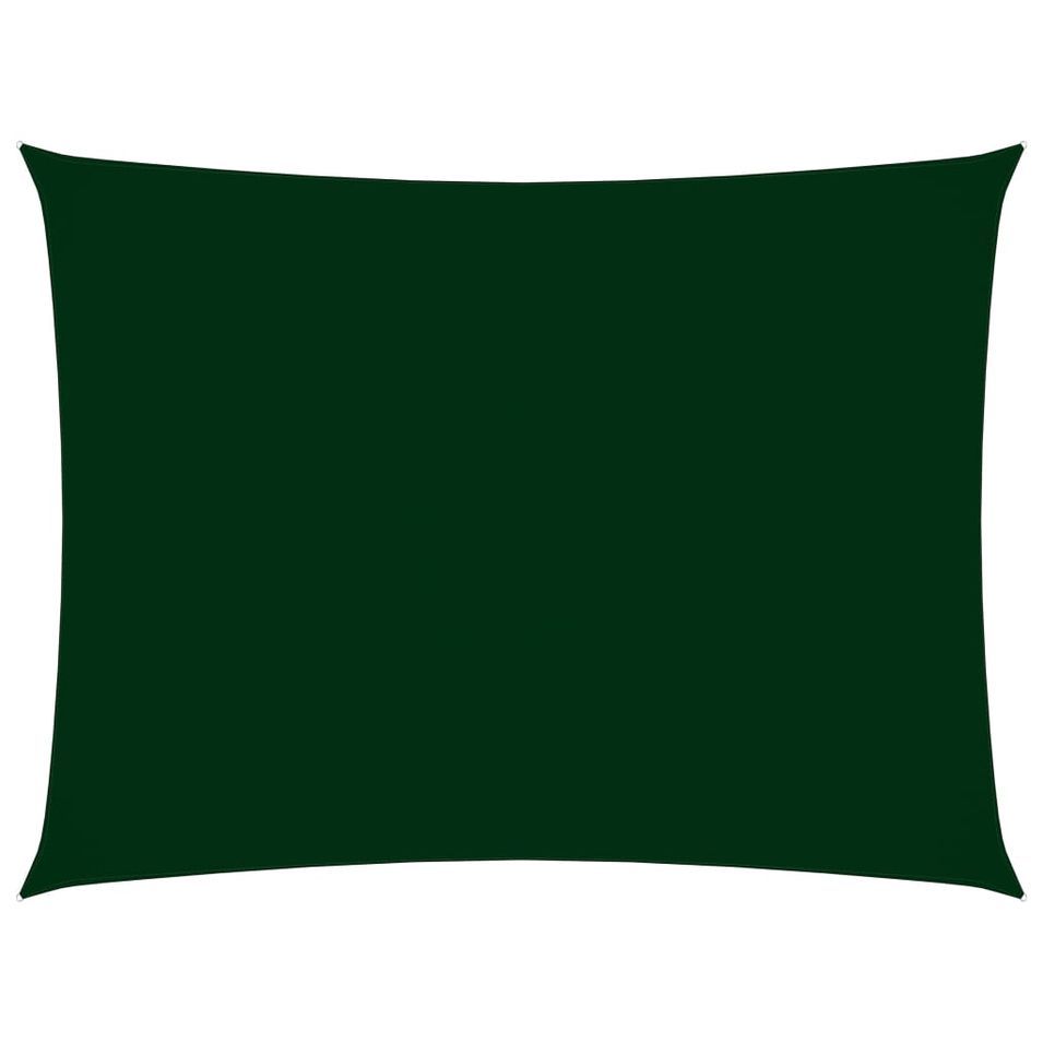 Voile de parasol Tissu Oxford rectangulaire 4x6 m Vert foncé - Photo n°1