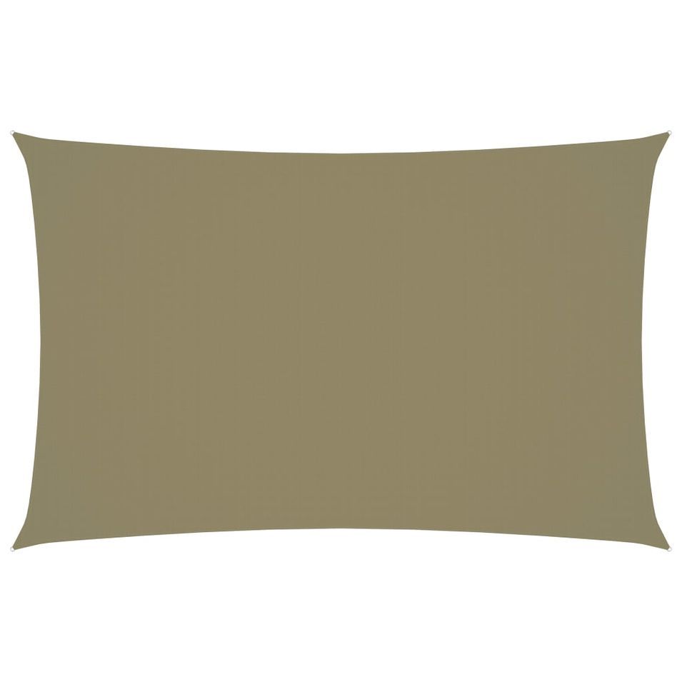 Voile de parasol Tissu Oxford rectangulaire 4x7 m Beige - Photo n°1