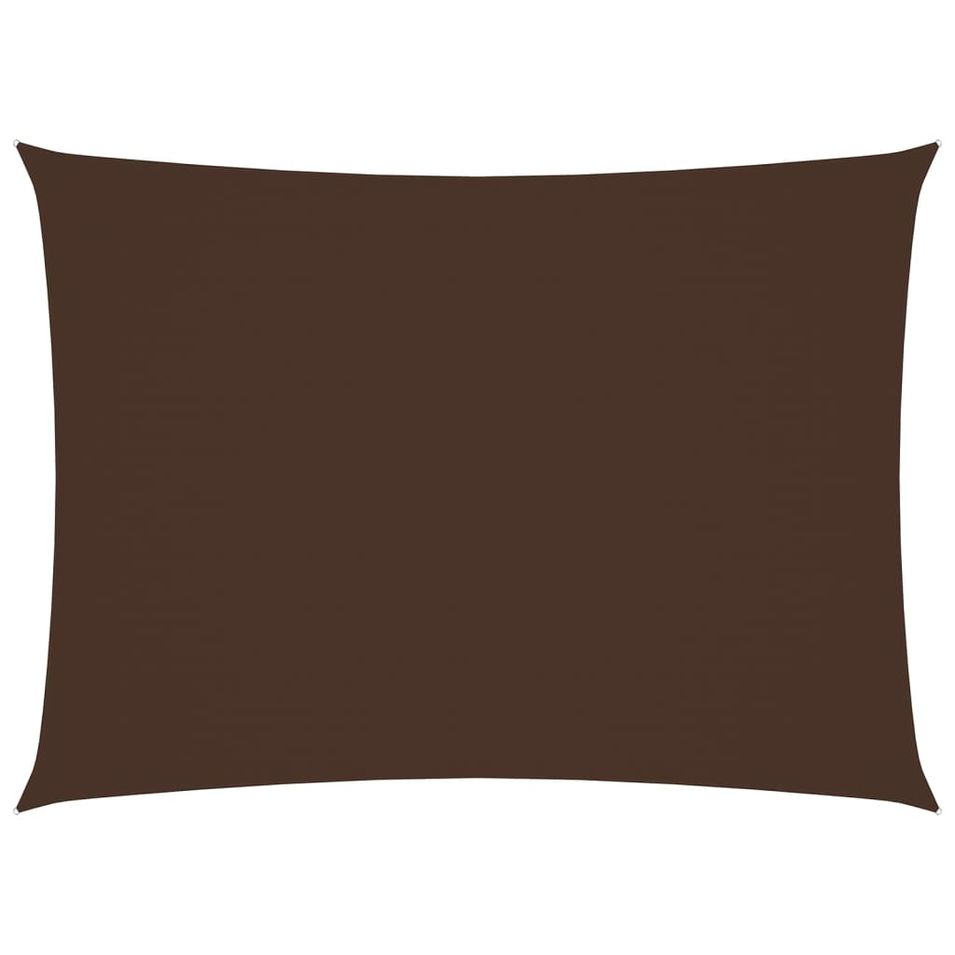 Voile de parasol Tissu Oxford rectangulaire 5x6 m Marron - Photo n°1