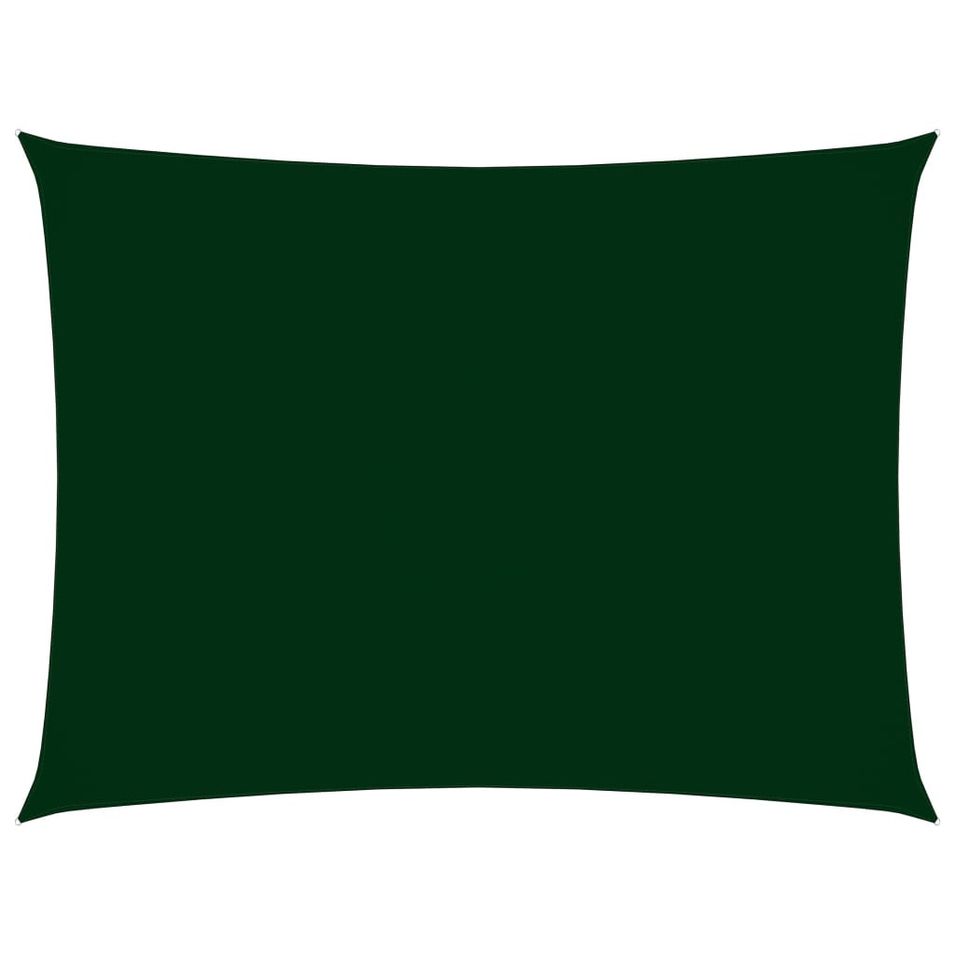 Voile de parasol Tissu Oxford rectangulaire 5x7 m Vert foncé - Photo n°1