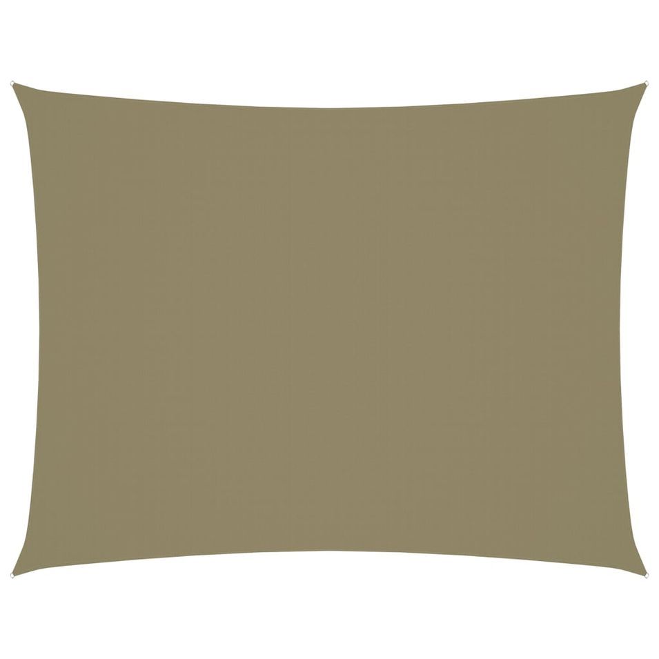 Voile de parasol Tissu Oxford rectangulaire 6x7 m Beige - Photo n°1