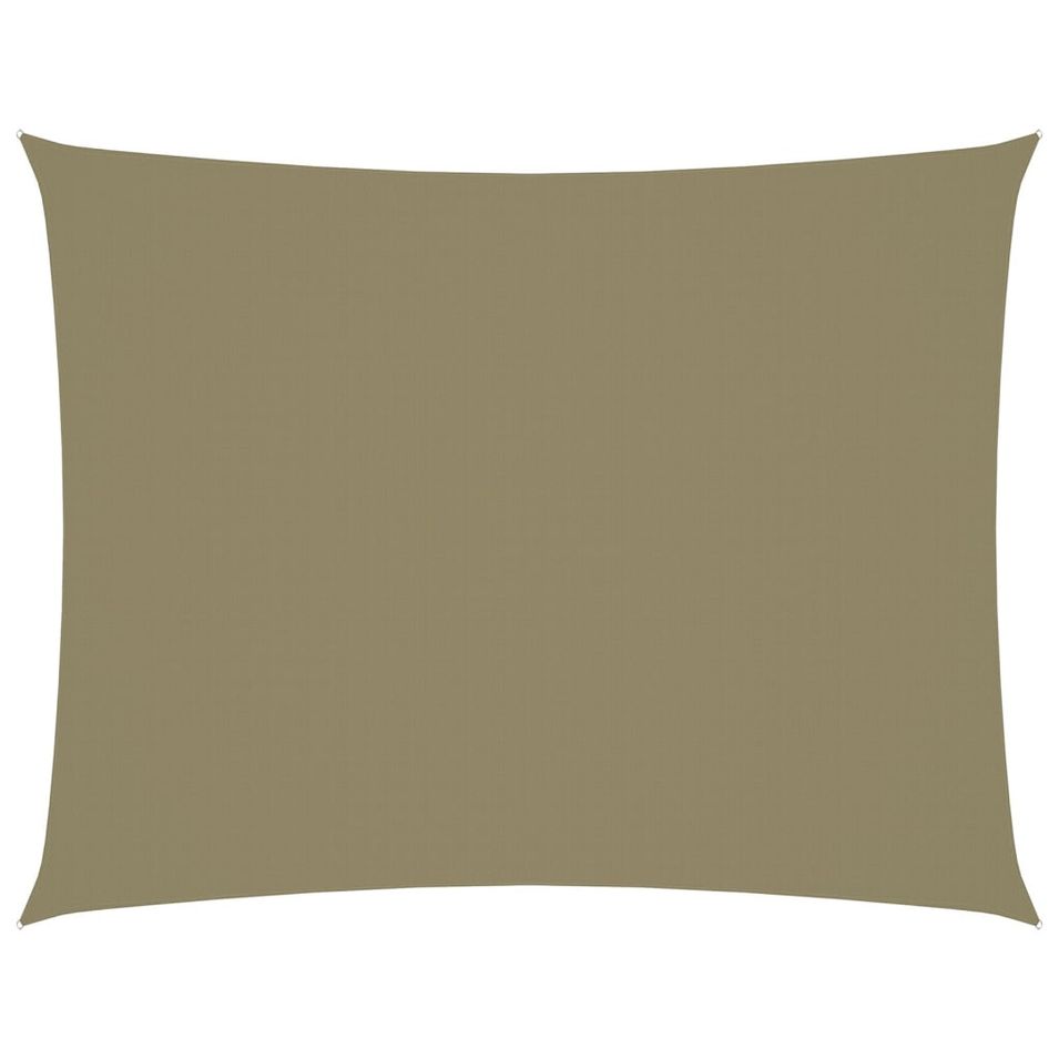 Voile de parasol Tissu Oxford rectangulaire 6x8 m Beige - Photo n°1