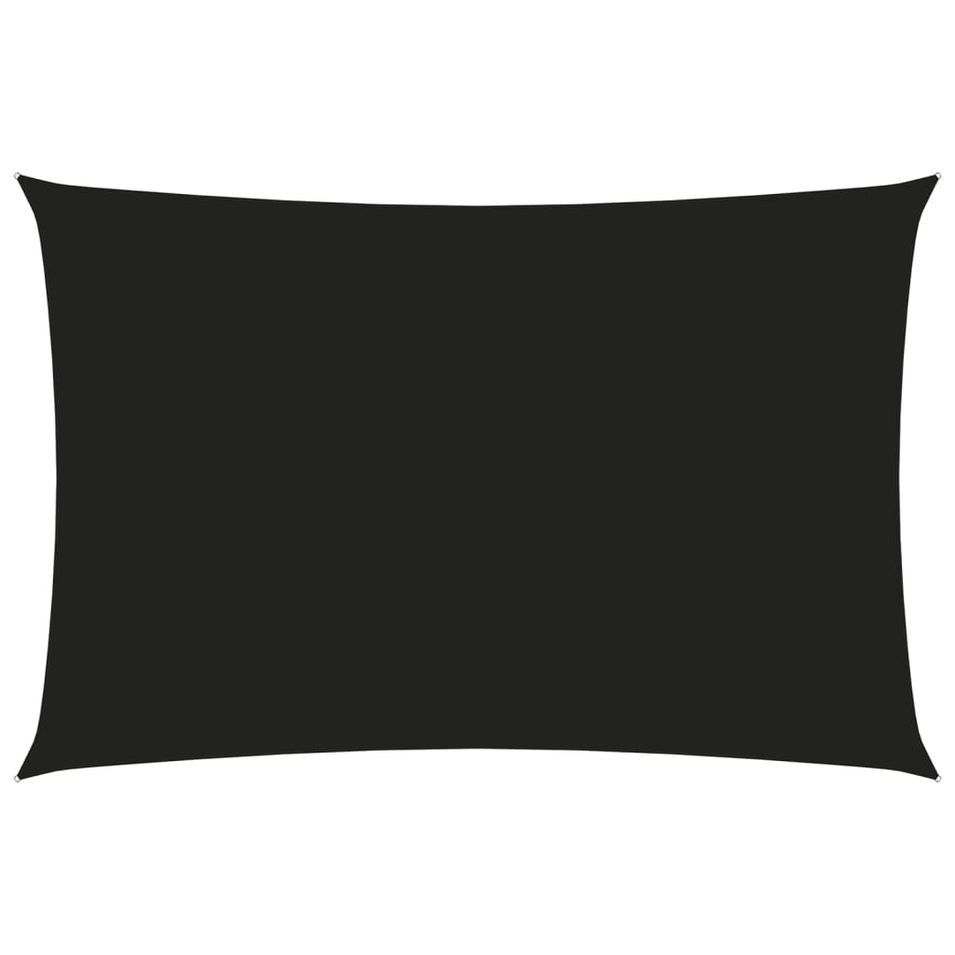Voile de parasol Tissu Oxford rectangulaire 6x8 m Noir - Photo n°1