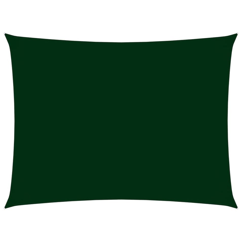 Voile de parasol Tissu Oxford rectangulaire 6x8 m Vert foncé - Photo n°1
