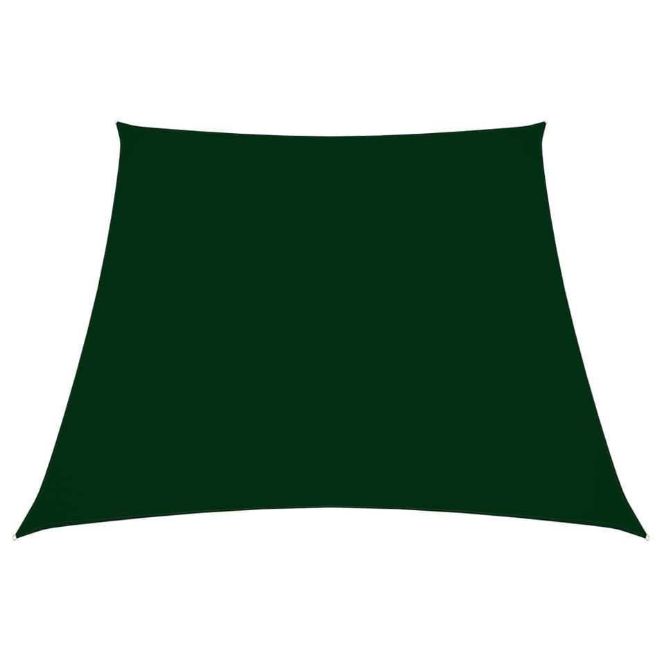 Voile de parasol Tissu Oxford trapèze 4/5x3 m Vert foncé - Photo n°1