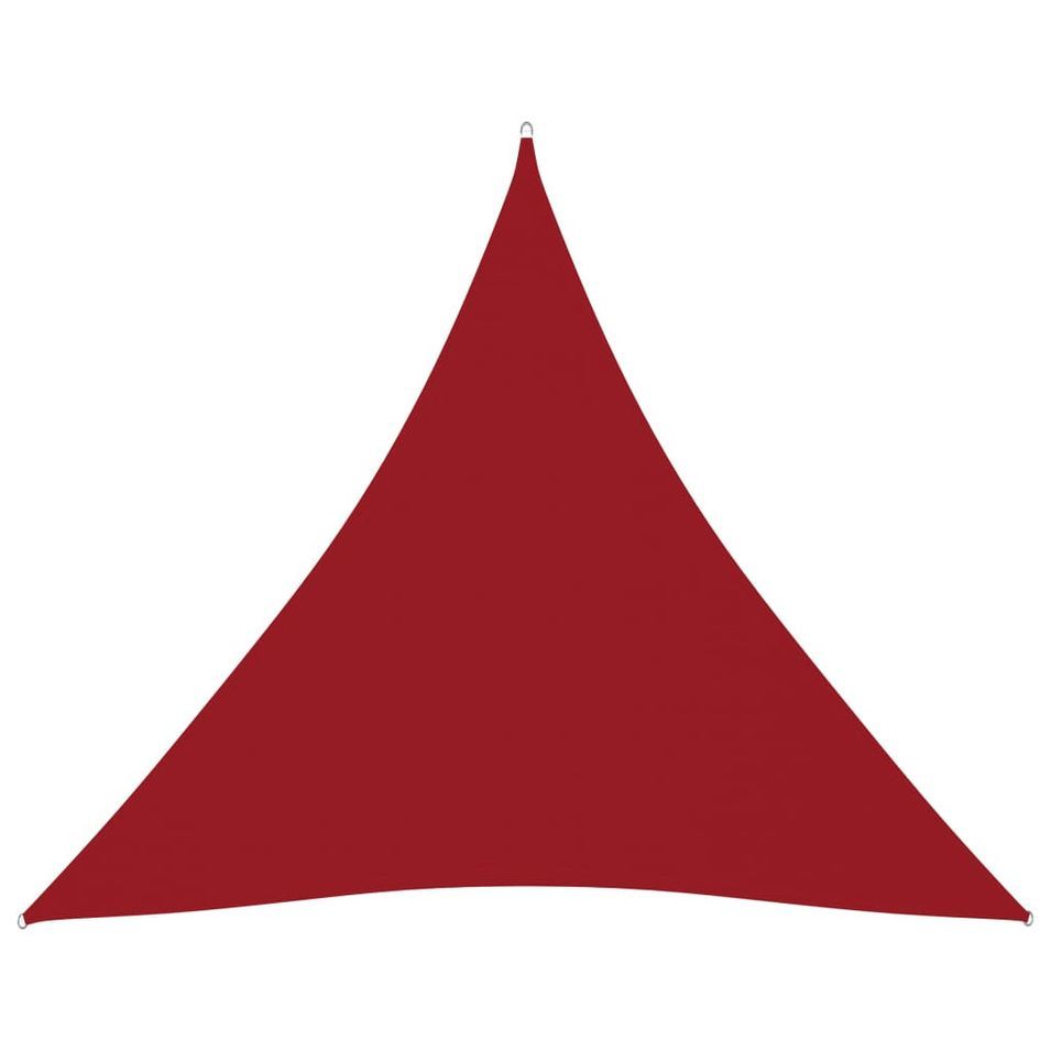 Voile de parasol Tissu Oxford triangulaire 4x4x4 m Rouge - Photo n°1