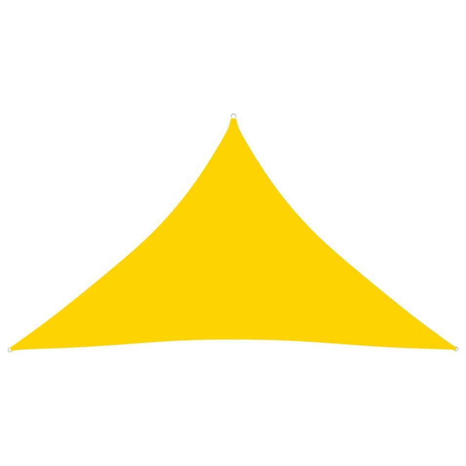 Voile de parasol Tissu Oxford triangulaire 4x4x5,8 m Jaune - Photo n°1