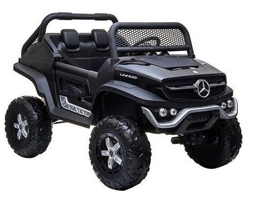 Voiture enfant électrique Mercedes Unimog noir 4 roues motrices - Photo n°1