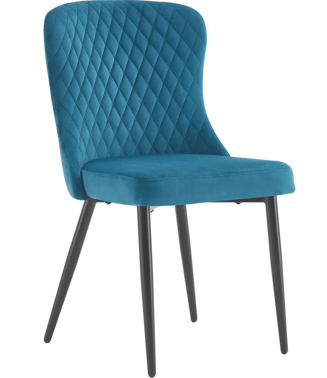 Chaise MARTI Velours Bleu Pieds Or