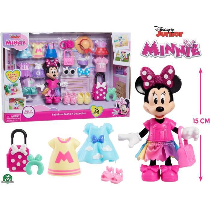 Disney Minnie, Coffret Fashion , 25 pieces, dont 1 figurine Minnie
