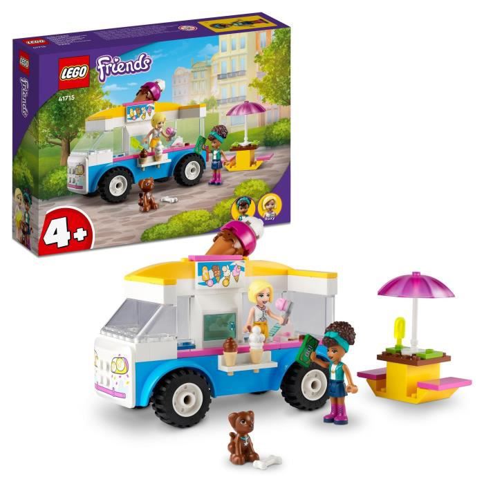 LEGO 41715 Friends Le Camion de Glaces, Jouet a Construire avec Figurines  Chien, Véhicule et Mini-Poupées Dash et Andrea, des 4 ans