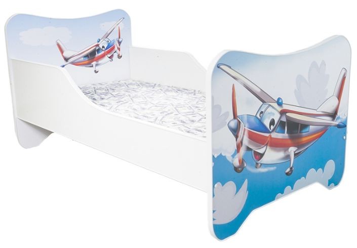 Lit et Matelas - Lit Enfant Avion - Happy Kitty - 160 x 80 cm