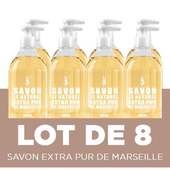 [Lot de 8] Le Naturel Savon Marseille - 500 ml
