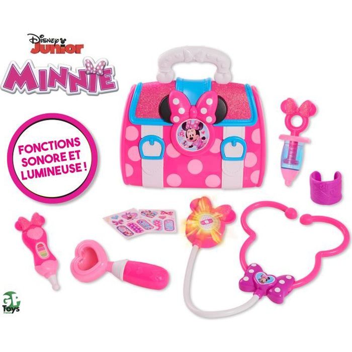 Minnie, Malette de Docteur, 8 accessoires, avec fonctions sonores