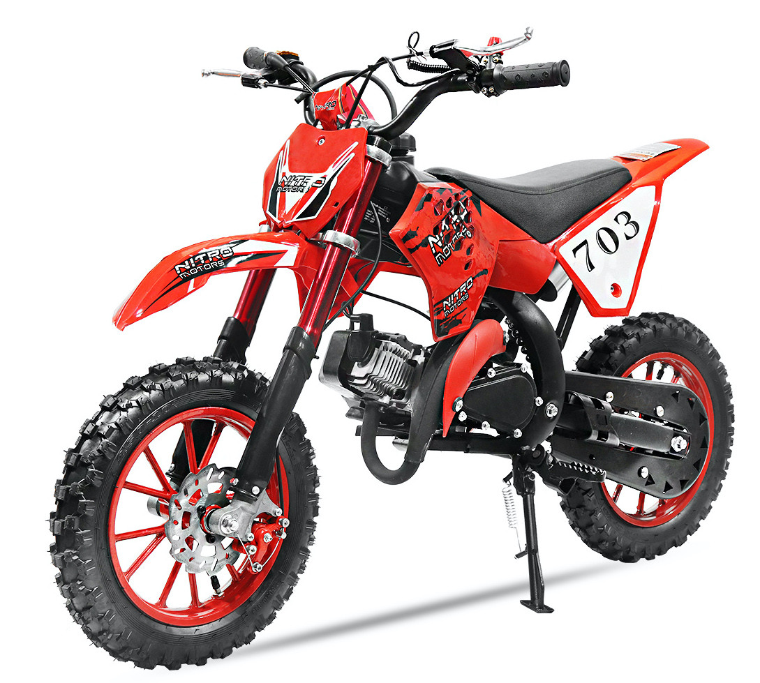 moto cross 49 cc pocket enfant couleur rouge - MotoZoom25