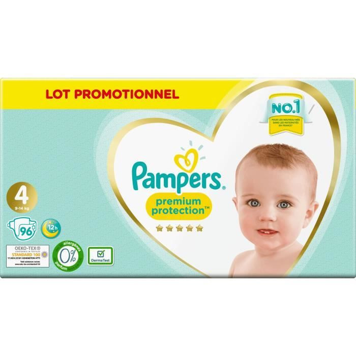 Pampers Premium Protection, 54 couches pour bébé, taille 4 (9-14