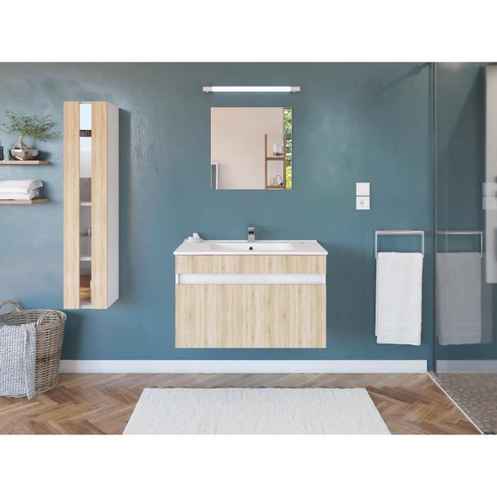 Shot Case Luna Lima Colonne De Salle De Bain L 25 Cm Decor Chene Sonoma Leroy Merlin